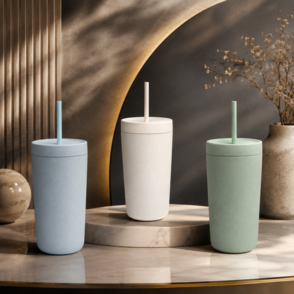 Drink It Up! Modern Bamboo Drinking Sipper for Adults and Kids (Age 7+ Years) with Straw