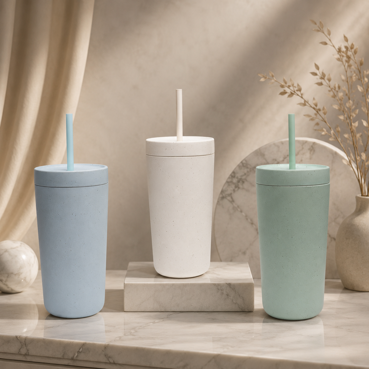 Drink It Up! Modern Bamboo Drinking Sipper for Adults and Kids (Age 7+ Years) with Straw