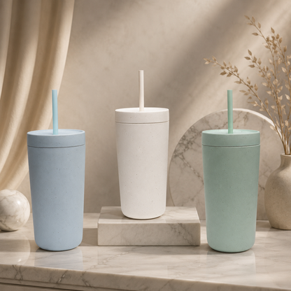 Drink It Up! Modern Bamboo Drinking Sipper for Adults and Kids (Age 7+ Years) with Straw