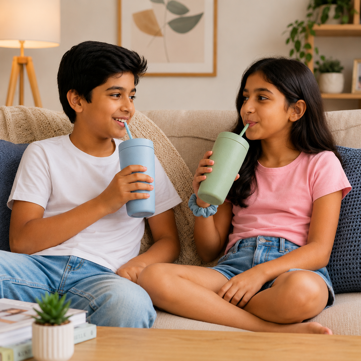 Drink It Up! Modern Bamboo Drinking Sipper for Adults and Kids (Age 7+ Years) with Straw