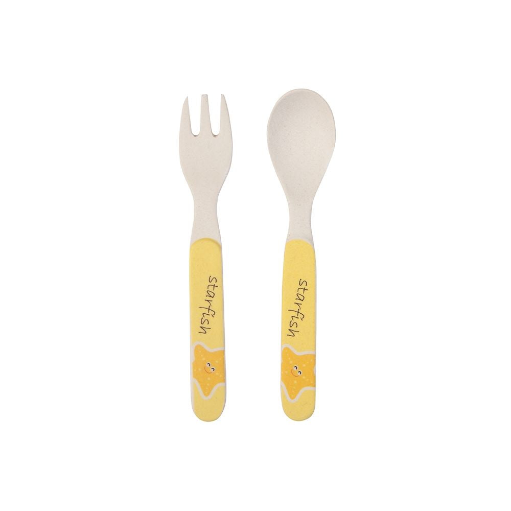 Sunny Starfish Bamboo Kids Dinner /Feeding Set of 5- Round Edition