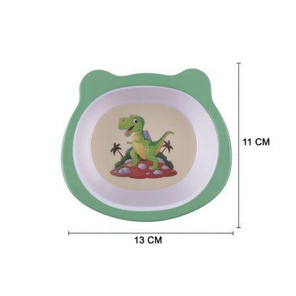 Jurassic Joys Bamboo Kids Bowl with Spoon and Fork -Set of 3