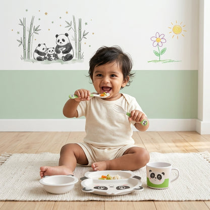 Playful Panda Bamboo Kids Dinner /Feeding Set of 5