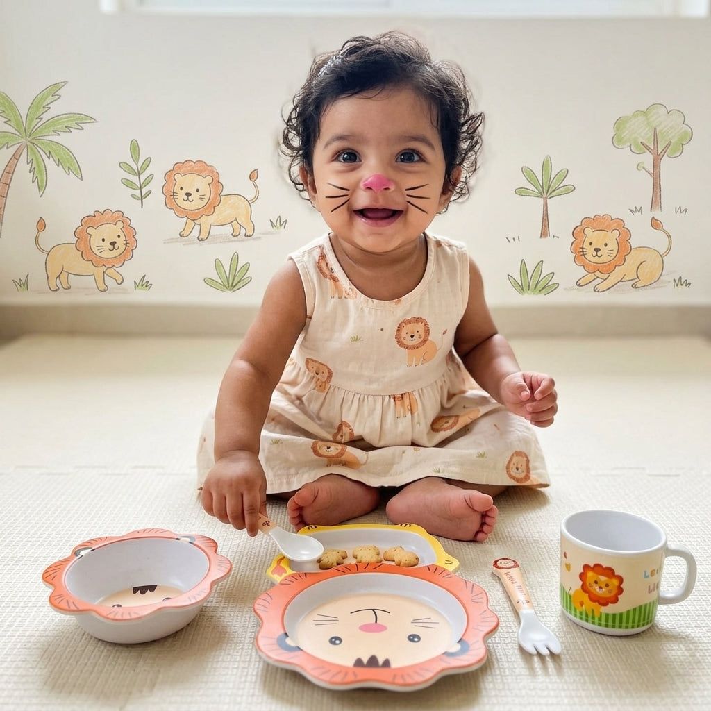 Simba -The Lion King Bamboo Kids Dinner /Feeding Set of 5