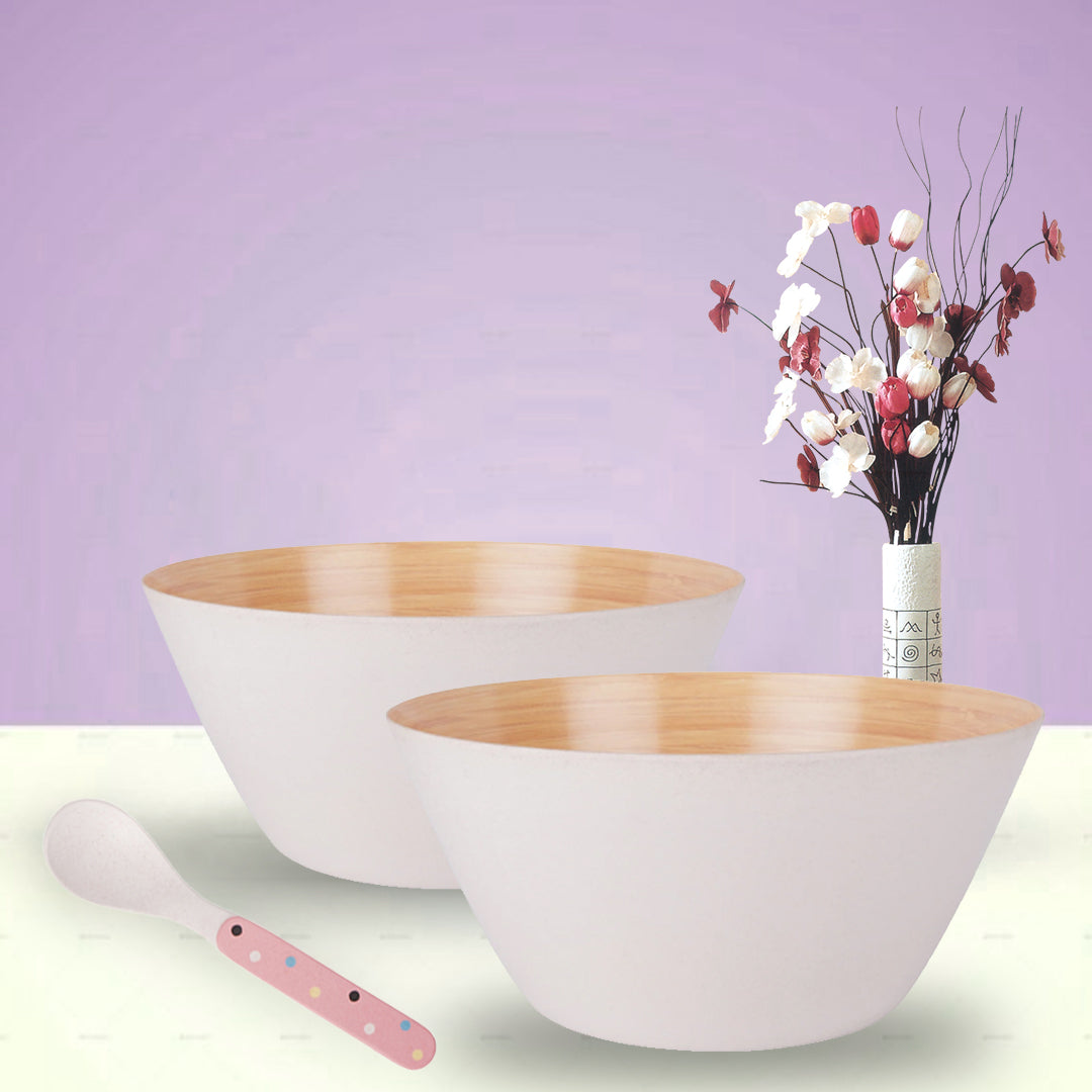 Bamboo White Woody Large Fruit Bowl