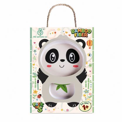 Playful Panda Bamboo Kids Dinner /Feeding Set of 5