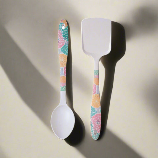 Spring Hues Bamboo Serving Spoons & Turner
