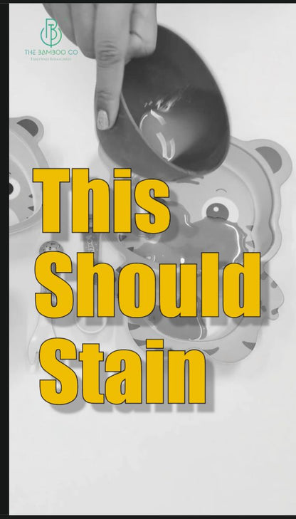 Tiggly Tiger Bamboo Kids Dinner /Feeding Set of 5