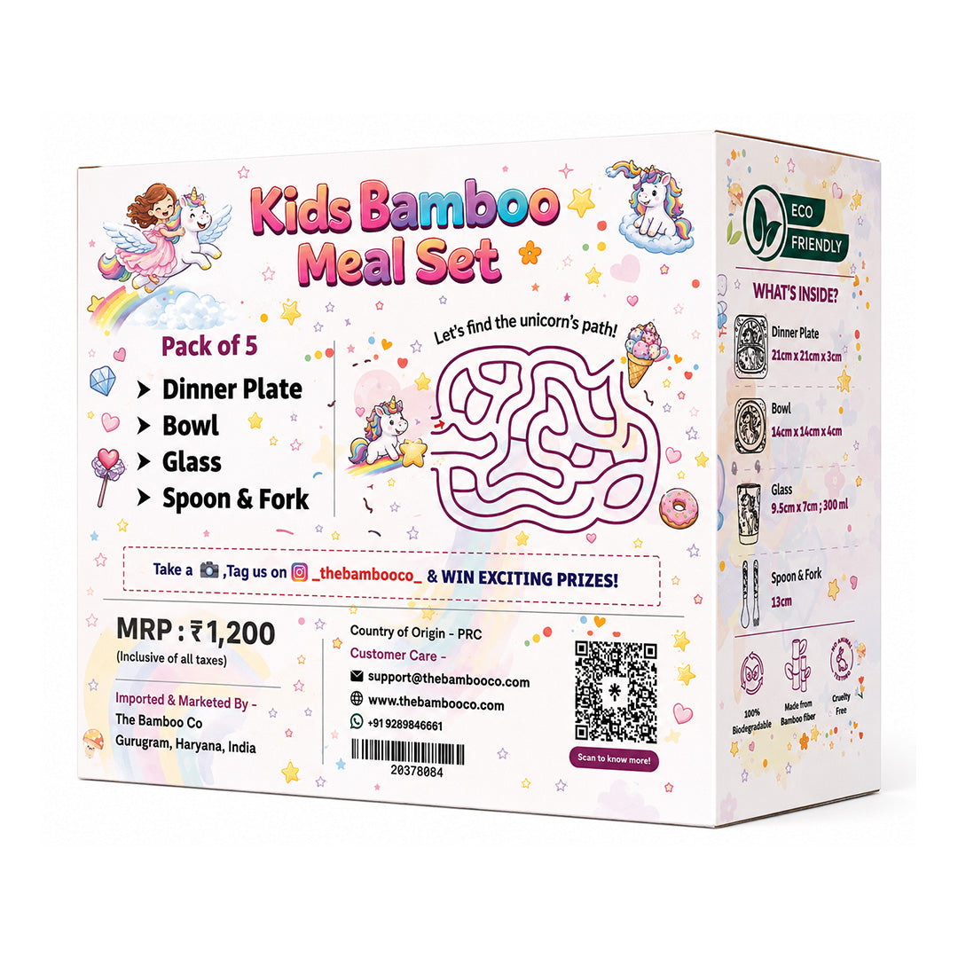 The Unicorn In the Sky Bamboo Kids Dinner /Feeding Set of 5