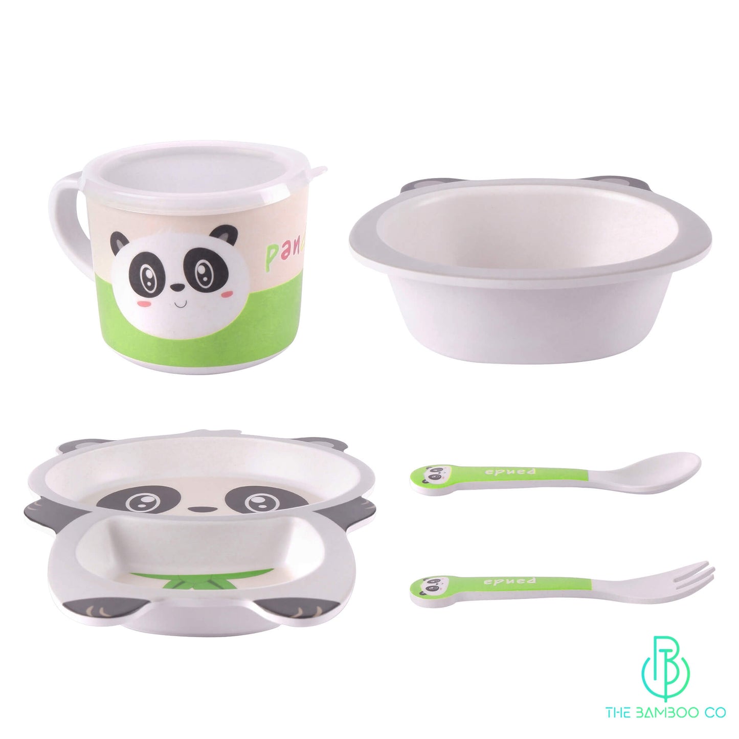 Playful Panda Bamboo Kids Dinner /Feeding Set of 5