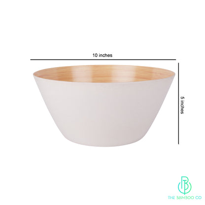 Bamboo White Woody Large Fruit Bowl